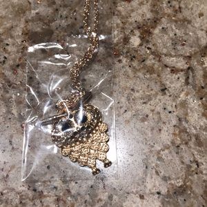 Owl necklace- gold tone